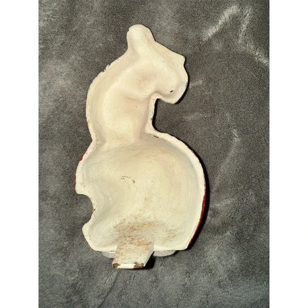 Cast Iron Mouse Eating Apple Door Stopper Vintage Decor MCM‎